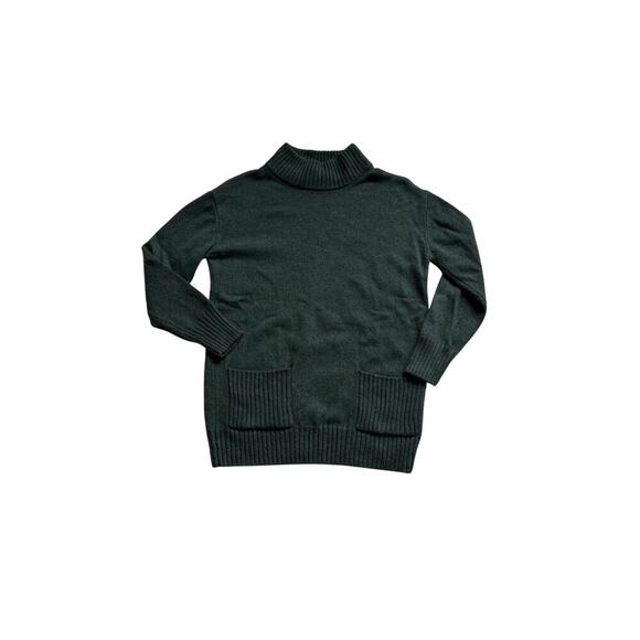Cashmere Project Forest Green Pocket Mock Neck Sweater - Picture 3 of 7